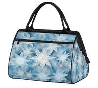 Mexpekil Bolsa de lona para gimnasio, bolsa de viaje deportiva, bolsa de fin de semana para mujeres y hombres, Flores blancas de invierno, Bolsa de viaje