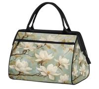 Mexpekil Bolsa de lona para gimnasio, bolsa de viaje deportiva, bolsa de fin de semana para mujeres y hombres, Hermosas flores blancas, Bolsa de viaje