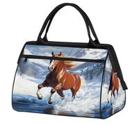 Mexpekil Bolsa de lona para gimnasio, bolsa de viaje deportiva, bolsa de fin de semana para mujeres y hombres, Running Horse Snow Mountain, Bolsa de viaje