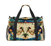 Mexpekil Bolsa de lona retro del antiguo Egipto Egipto para mujer, bolsa de viaje para hombre y mujer, bolsa de deporte, fin de semana, noche, gimnasio, bolsa de transporte, multicolor, 19.7x10.2x13