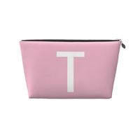 Mexpekil Bolsa de maquillaje impermeable para almacenamiento de cosméticos, pequeña bolsa de maquillaje, portátil, accesorios de viaje, regalos para mujeres, hombres y niñas, Letra T blanca, Talla