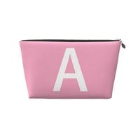 Mexpekil Bolsa de maquillaje impermeable para almacenamiento de cosméticos, pequeña bolsa de maquillaje, portátil, accesorios de viaje, regalos para mujeres, hombres y niñas, Letra A blanca, Talla