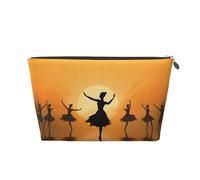 Mexpekil Bolsa de maquillaje impermeable para almacenamiento de cosméticos, pequeña bolsa de maquillaje, portátil, accesorios de viaje, regalos para mujeres, hombres y niñas, Ballet Girl Shadow, One