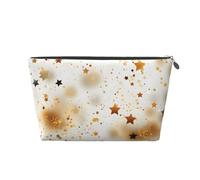 Mexpekil Bolsa de maquillaje impermeable para almacenamiento de cosméticos, pequeña bolsa de maquillaje, portátil, accesorios de viaje, regalos para mujeres, hombres y niñas, Art Gold Stars, One Size