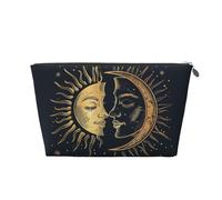 Mexpekil Bolsa de maquillaje impermeable para almacenamiento de cosméticos, pequeña bolsa de maquillaje, portátil, accesorios de viaje, regalos para mujeres, hombres y niñas, Boho Moon Sun, Talla