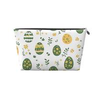 Mexpekil Bolsa de maquillaje impermeable para almacenamiento de cosméticos, pequeña bolsa de maquillaje, portátil, accesorios de viaje, regalos para mujeres, hombres y niñas, Huevos verdes Yellwo