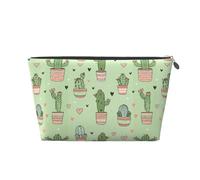 Mexpekil Bolsa de maquillaje impermeable para almacenamiento de cosméticos, pequeña bolsa de maquillaje, portátil, accesorios de viaje, regalos para mujeres, hombres y niñas, Corazón de cactus, Talla