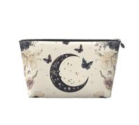 Mexpekil Bolsa de maquillaje impermeable para almacenamiento de cosméticos, pequeña bolsa de maquillaje, portátil, accesorios de viaje, regalos para mujeres, hombres y niñas, Boho Moon Floral, Talla