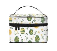 Mexpekil Bolsa de maquillaje para mujer, bolsa de cosméticos de viaje de gran capacidad, organizador de maquillaje, bolsa de almacenamiento portátil para mujeres y niñas, Huevos verdes Yellwo
