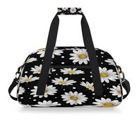 Mexpekil Bolsa de viaje de gimnasio para niñas y niños, bolsa de mano impermeable para deportes, baile, escuela, Margaritas florales