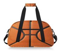 Mexpekil Bolsa de viaje de gimnasio para niñas y niños, bolsa de mano impermeable para deportes, baile, escuela, Piel de baloncesto naranja