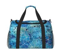 Mexpekil Bolsa de viaje de tela de araña azul arte bolsa de mano para mujeres y hombres, deporte, gimnasio, bolsa ligera para fin de semana con correa para el hombro, multicolor, Talla única, Bolsa de