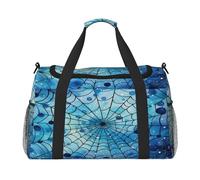 Mexpekil Bolsa de viaje de tela de araña azul con lunares, bolsa de mano para mujeres y hombres, bolsa deportiva ligera para fin de semana, bolsa de noche con correa para el hombro, multicolor, Talla