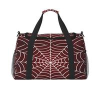 Mexpekil Bolsa de viaje de tela de araña, color rojo oscuro, bolsa de mano para mujeres y hombres, deportiva, gimnasio, bolsa ligera para fin de semana con correa para el hombro, multicolor, Talla