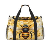 Mexpekil Bolsa de viaje de viaje con diseño de panal de abeja y colmena, para mujeres y hombres, deportiva, gimnasio, bolsa ligera para fin de semana con correa para el hombro, multicolor, Talla única