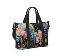 Mexpekil Bolsa de viaje impermeable para deportes, gimnasio, bolsa grande de fin de semana, para mujeres y hombres, plegable, para equipaje de mano para vuelo, Forest Scene Moonlight Art, Talla única