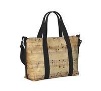 Mexpekil Bolsa de viaje impermeable para deportes, gimnasio, bolsa grande de fin de semana, para mujeres y hombres, plegable, para equipaje de mano para vuelo, Partitura de música vintage, Talla única