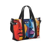 Mexpekil Bolsa de viaje impermeable para deportes, gimnasio, bolsa grande para fin de semana, para mujeres y hombres, bolsas plegables de mano, Mujer africana abstracta, Talla única