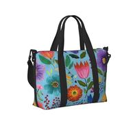 Mexpekil Bolsa de viaje impermeable para deportes, gimnasio, bolsa grande para fin de semana, para mujeres y hombres, bolsas plegables de mano, Colorido Fowers Bright Boho, Talla única