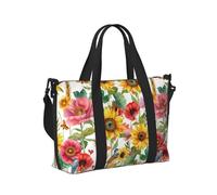 Mexpekil Bolsa de viaje impermeable para deportes, gimnasio, bolsa grande para fin de semana, para mujeres y hombres, Girasol rojo floral, Talla única