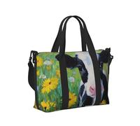 Mexpekil Bolsa de viaje impermeable para deportes, gimnasio, bolsa grande para fin de semana, para mujeres y hombres, bolsas plegables de mano, Margarita amarilla vaca, Talla única