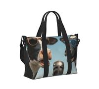 Mexpekil Bolsa de viaje impermeable para deportes, gimnasio, bolsa grande para fin de semana, para mujeres y hombres, bolsas plegables de mano, Dos vacas cantan, Talla única