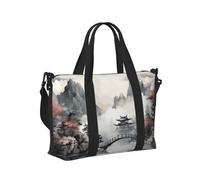 Mexpekil Bolsa de viaje impermeable para deportes, gimnasio, bolsa grande para fin de semana, para mujeres y hombres, Ink Nature Scenery, Talla única