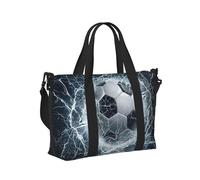 Mexpekil Bolsa de viaje impermeable para deportes, gimnasio, bolsa grande para fin de semana, para mujeres y hombres, bolsas plegables de mano, Balón de fútbol Lightning, Talla única