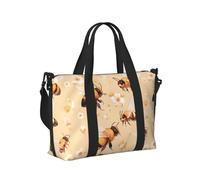 Mexpekil Bolsa de viaje impermeable para deportes, gimnasio, bolsa grande para fin de semana, para mujeres y hombres, Margarita de abeja amarilla, Talla única