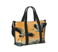 Mexpekil Bolsa de viaje impermeable para deportes, gimnasio, bolsa grande para fin de semana, para mujeres y hombres, bolsas plegables de mano, Patrón de grúa japonesa, Talla única