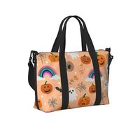 Mexpekil Bolsa de viaje impermeable para deportes, gimnasio, bolsa grande para fin de semana, para mujeres y hombres, bolsas plegables de mano, Calabazas fantasmas arcoíris, Talla única