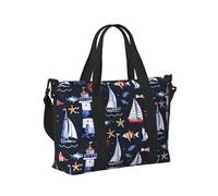 Mexpekil Bolsa de viaje impermeable para deportes, gimnasio, bolsa grande para fin de semana, para mujeres y hombres, Faro, barco, pez, Talla única