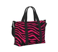 Mexpekil Bolsa de viaje impermeable para deportes, gimnasio, bolsa grande para fin de semana, para mujeres y hombres, Estampado de cebra negra y rosa intenso, Talla única