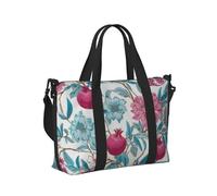 Mexpekil Bolsa de viaje impermeable para deportes, gimnasio, bolsa grande para fin de semana, para mujeres y hombres, bolsas plegables de mano, Rosa granada verde azulado rama, Talla única