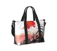 Mexpekil Bolsa de viaje impermeable para deportes, gimnasio, bolsa grande para fin de semana, para mujeres y hombres, bolsas plegables de mano, Montaña temática japonesa, Talla única
