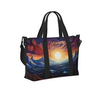 Mexpekil Bolsa de viaje impermeable para deportes, gimnasio, bolsa grande para fin de semana, para mujeres y hombres, Mountain Forest Sun, Talla única