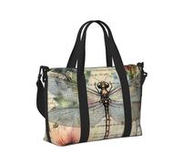 Mexpekil Bolsa de viaje impermeable para deportes, gimnasio, bolsa grande para fin de semana, para mujeres y hombres, Dragonfly Flowers Word, Talla única