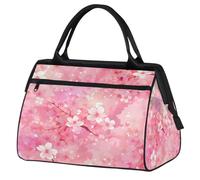 Mexpekil Bolsa de viaje impermeable para gimnasio, fin de semana, bolsa de noche, bolsa grande para equipaje de mano, para mujeres, hombres y niños, Flores de cerezo japonesas rosas