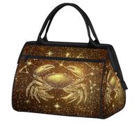 Mexpekil Bolsa de viaje impermeable para gimnasio, fin de semana, bolsa de noche, bolsa grande para equipaje de mano, para mujeres, hombres y niños, Galaxia cangrejo dorado