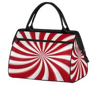 Mexpekil Bolsa de viaje impermeable para gimnasio, fin de semana, bolsa de noche, bolsa grande para equipaje de mano, para mujeres, hombres y niños, Remolino de bastón de caramelo