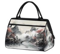 Mexpekil Bolsa de viaje impermeable para gimnasio, fin de semana, bolsa de noche, bolsa grande para equipaje de mano, para mujeres, hombres y niños, Ink Nature Scenery