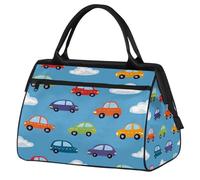 Mexpekil Bolsa de viaje impermeable para gimnasio, fin de semana, bolsa de noche, bolsa grande para equipaje de mano, para mujeres, hombres y niños, Colorido Cars Clouds