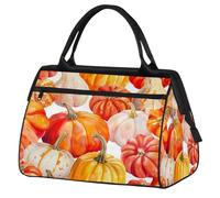 Mexpekil Bolsa de viaje impermeable para gimnasio, fin de semana, bolsa de noche, bolsa grande para equipaje de mano, para mujeres, hombres y niños, Bright Pumpkins Fall