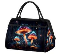 Mexpekil Bolsa de viaje impermeable para gimnasio, fin de semana, bolsa de noche, bolsa grande para equipaje de mano, para mujeres, hombres y niños, Champiñón mágico
