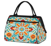 Mexpekil Bolsa de viaje impermeable para gimnasio, fin de semana, bolsa de noche, bolsa grande para equipaje de mano, para mujeres, hombres y niños, Boho Bright Floral