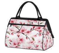 Mexpekil Bolsa de viaje impermeable para gimnasio, fin de semana, bolsa de noche, bolsa grande para equipaje de mano, para mujeres, hombres y niños, Flores de cerezo japonesas rosadas