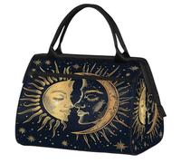 Mexpekil Bolsa de viaje impermeable para gimnasio, fin de semana, bolsa de noche, bolsa grande para equipaje de mano, para mujeres, hombres y niños, Boho Moon Sun