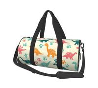 Mexpekil Bolsa de viaje plegable para gimnasio, bolsa de viaje impermeable para mujer y hombre, bolsa de equipaje de mano, bolsa grande para fin de semana, para deportes y baile, Huella de dinosaurios