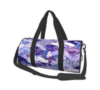 Mexpekil Bolsa de viaje plegable para gimnasio, bolsa de viaje impermeable para mujer y hombre, bolsa de equipaje de mano grande para fin de semana, Onda japonesa púrpura floral, Talla única