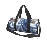 Mexpekil Bolsa de viaje plegable para gimnasio, bolsa de viaje impermeable para mujer y hombre, bolsa de equipaje de mano, bolsa grande para fin de semana, para deportes y baile, Barco de pulpo, Talla